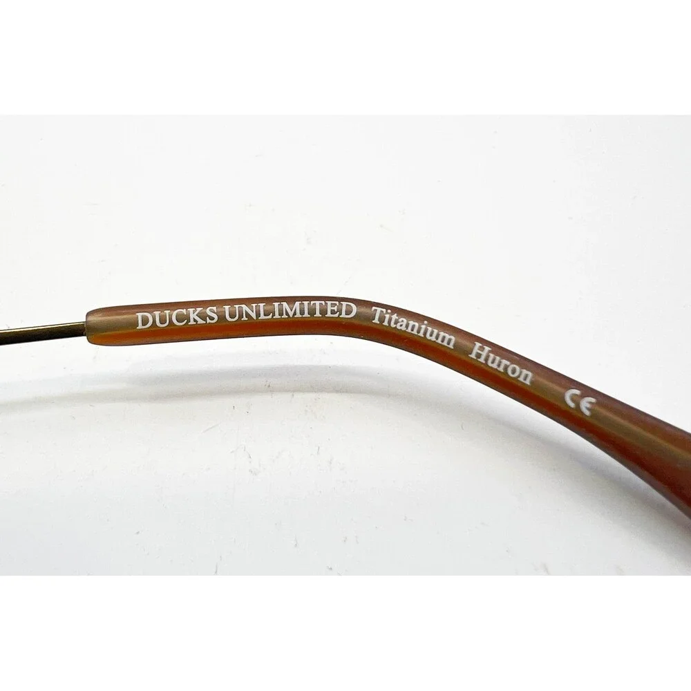 Ducks Unlimited Eyeglass Frames Mens Gold Titanium Huron Semi-Rimless 55-18-140